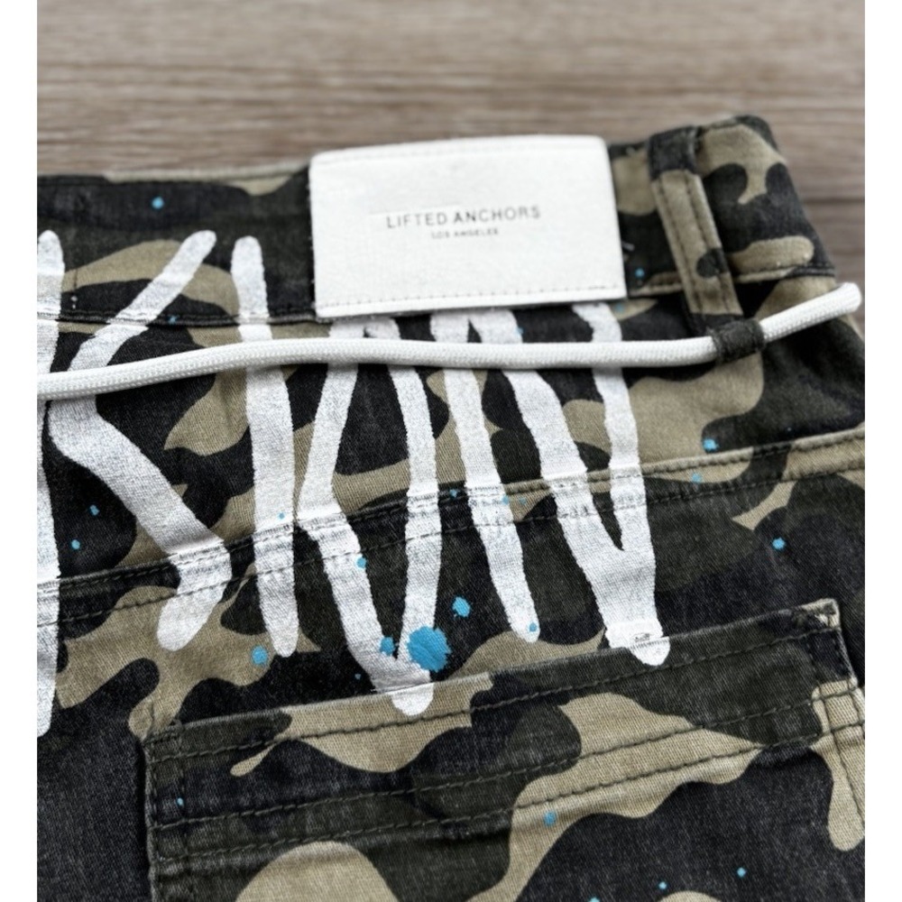 Lifted Anchors Custom Graphic Camo Cargo Men's Pants Size 34 Streetwear LA - Picture 13 of 15